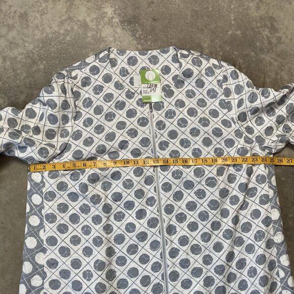 Voyage by Marina Rinaldi Jacket Womens Large Light Gray Raincoat Mid Length - Picture 3 of 10